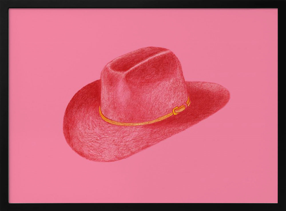 Rode Stetson op roze | Poster