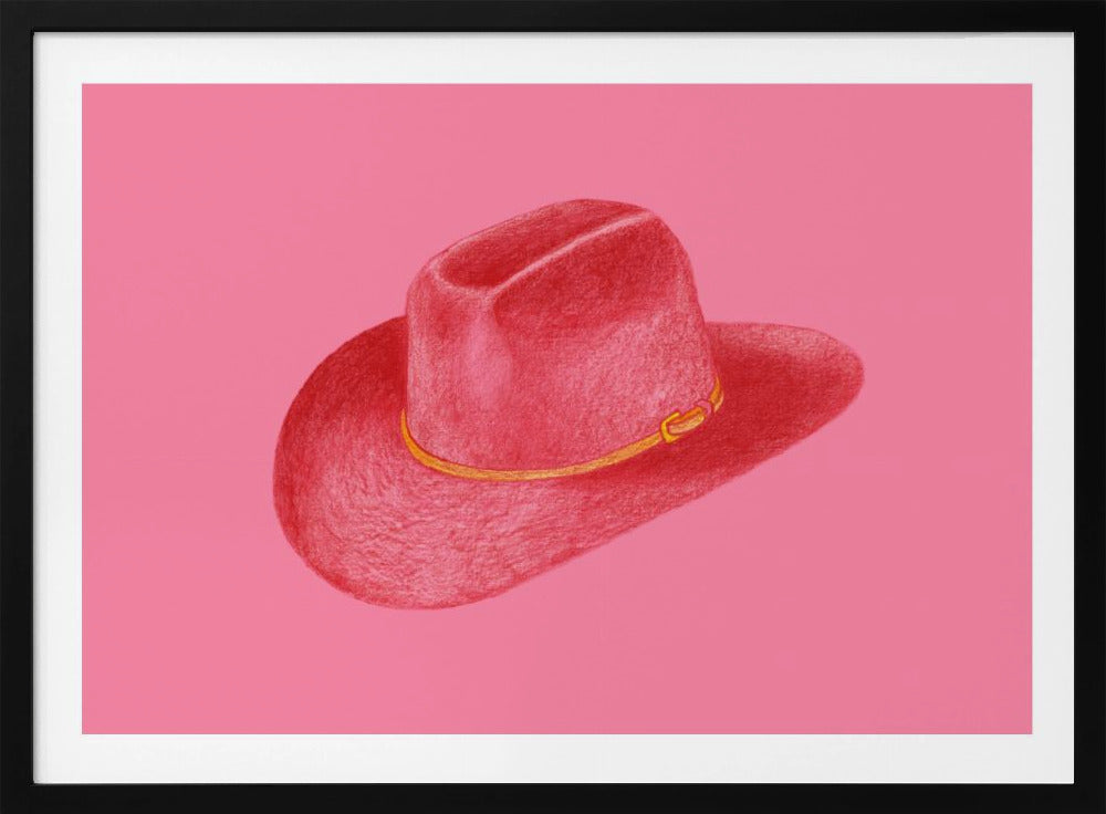 Rode Stetson op roze | Poster