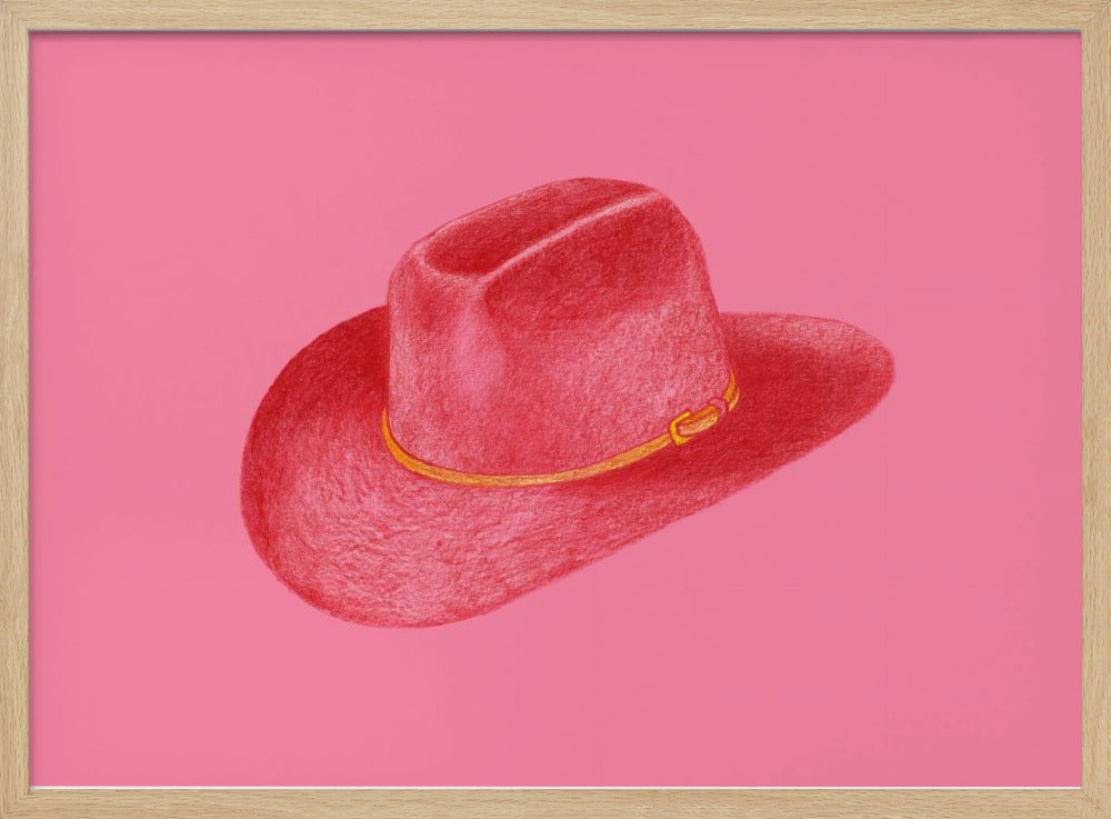 Rode Stetson op roze | Poster