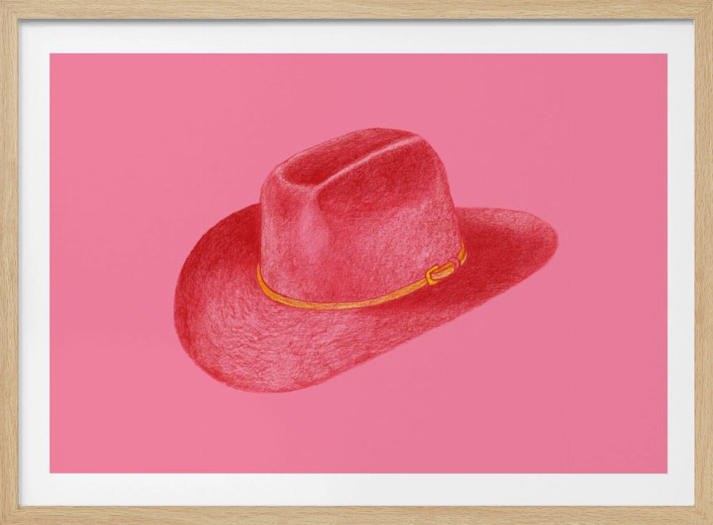 Rode Stetson op roze | Poster