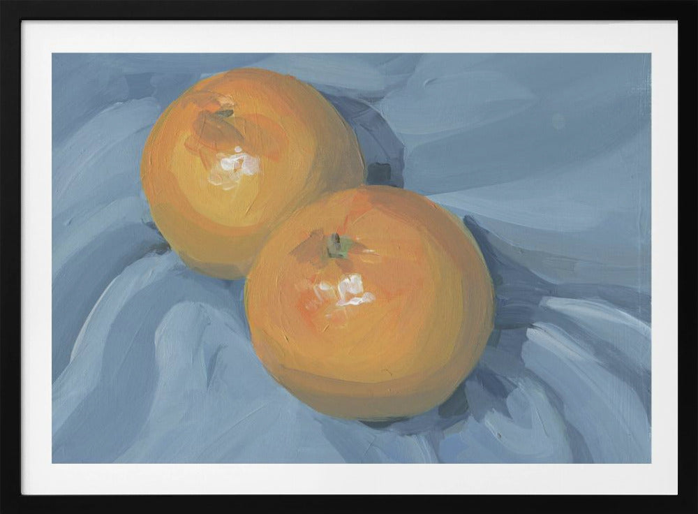 Sinaasappels op blauw | Poster