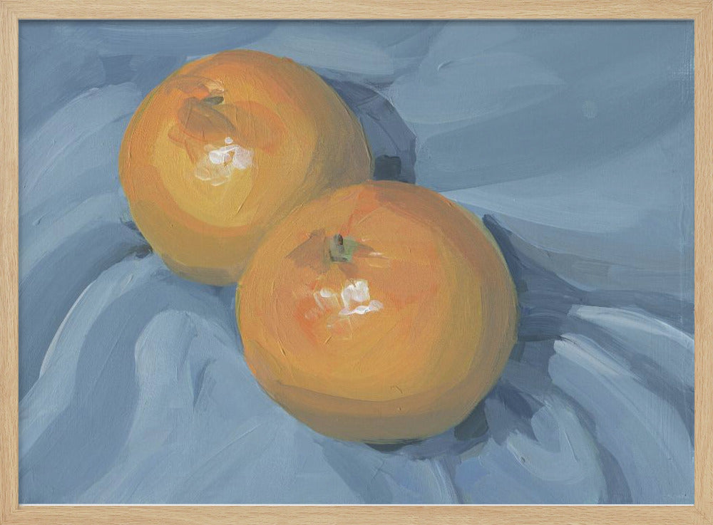Sinaasappels op blauw | Poster