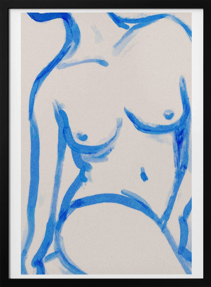 Blauwe contour naakt | Poster