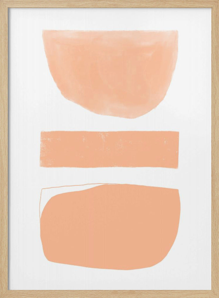 Perzikkleurige abstracte vormen | Poster