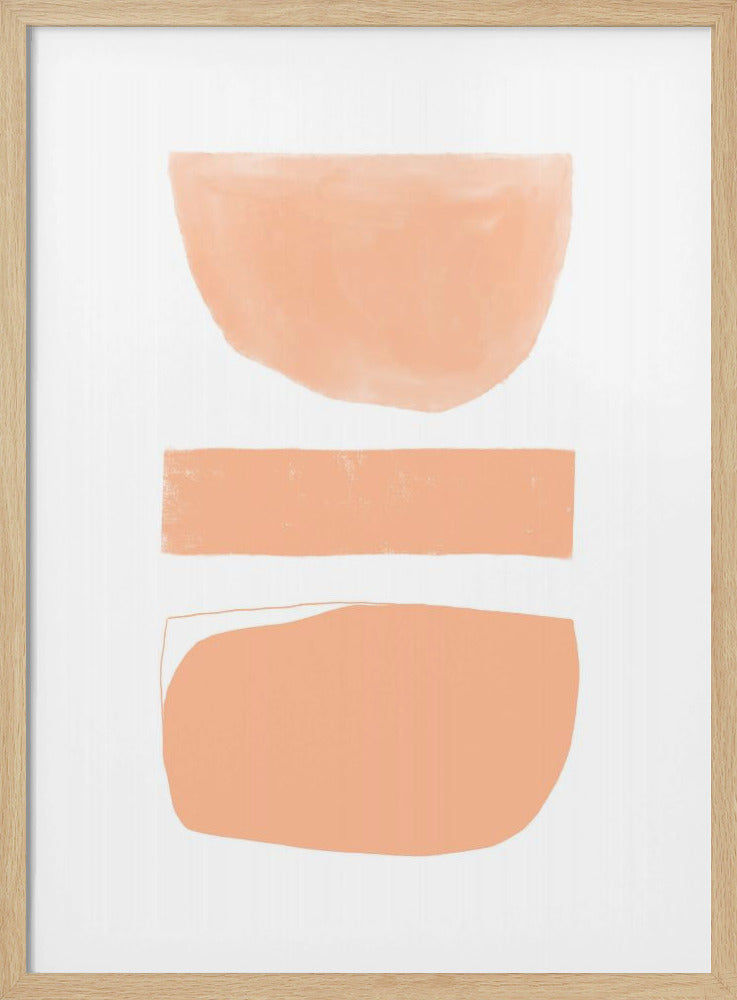 Perzikkleurige abstracte vormen | Poster