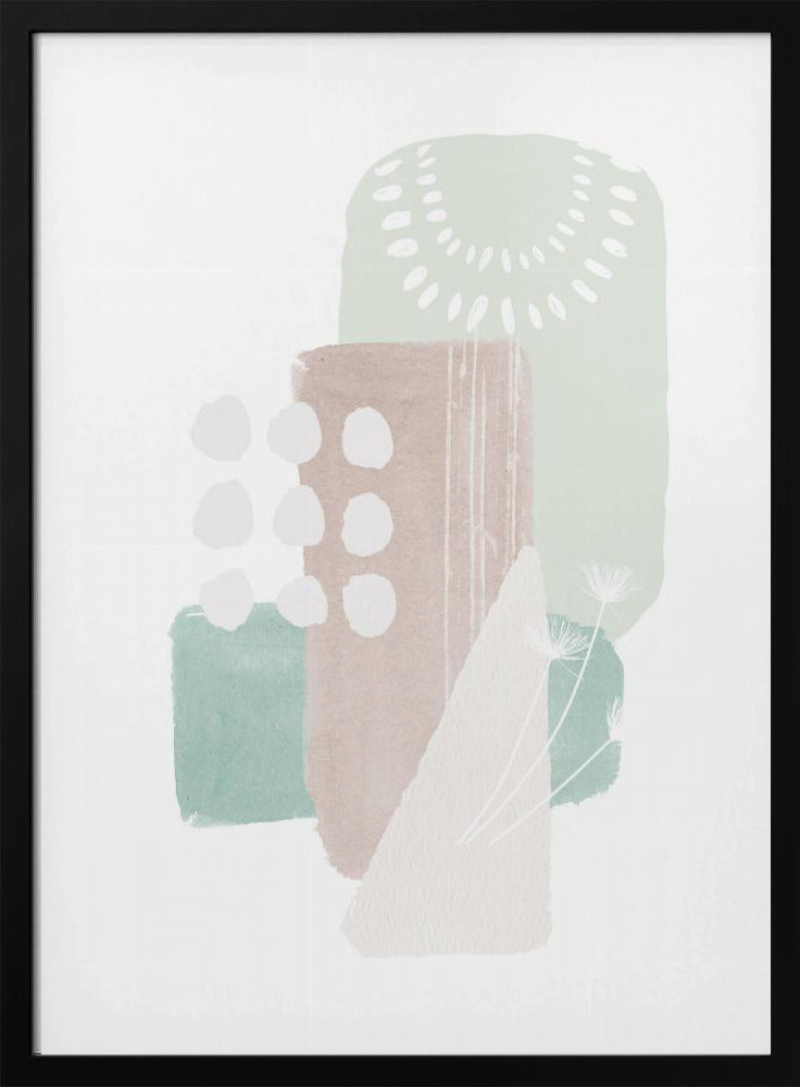 Pastelgroene vormen | Poster