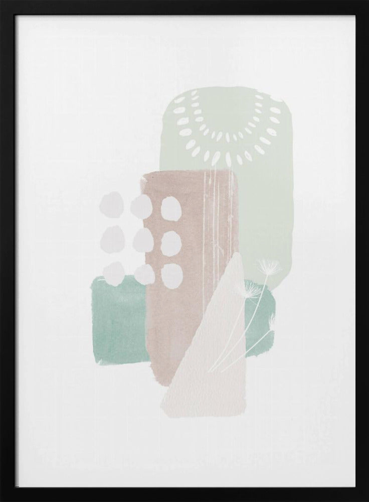 Pastelgroene vormen | Poster