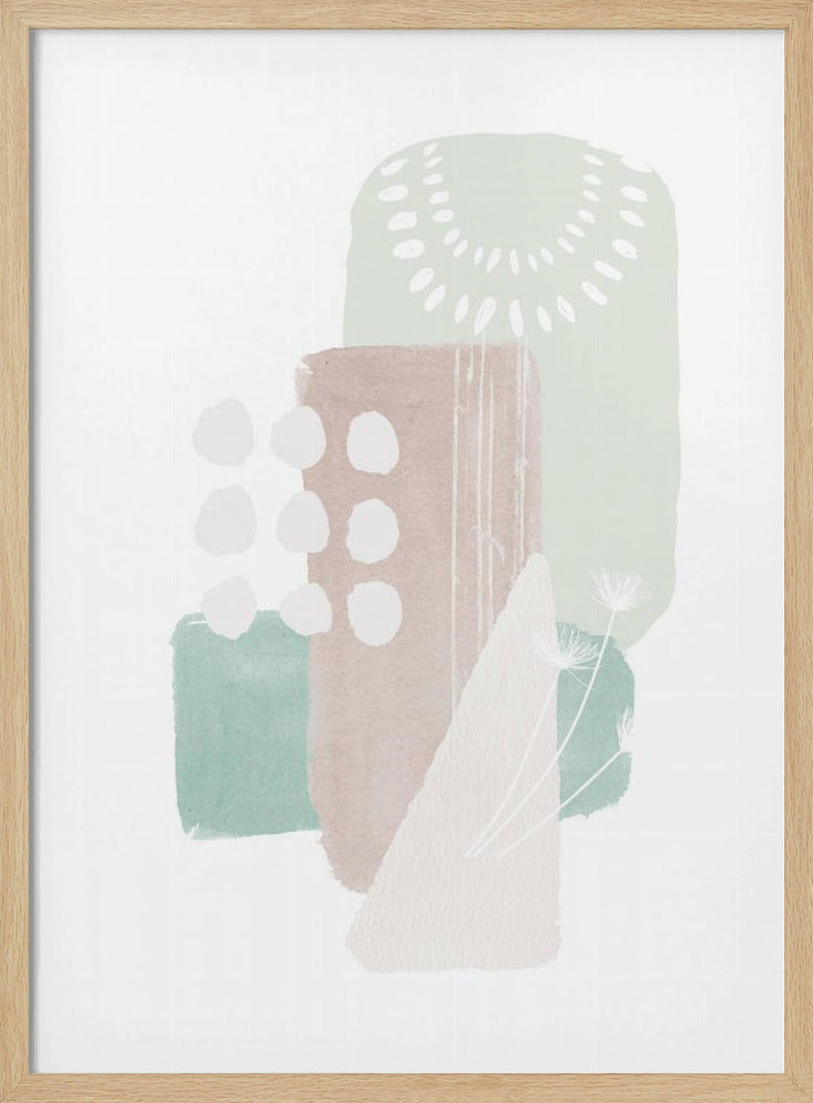 Pastelgroene vormen | Poster