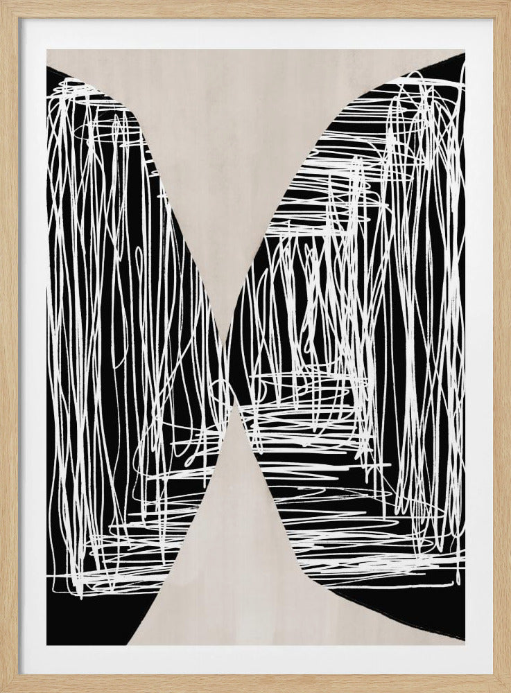 Monochroom doolhof | Poster