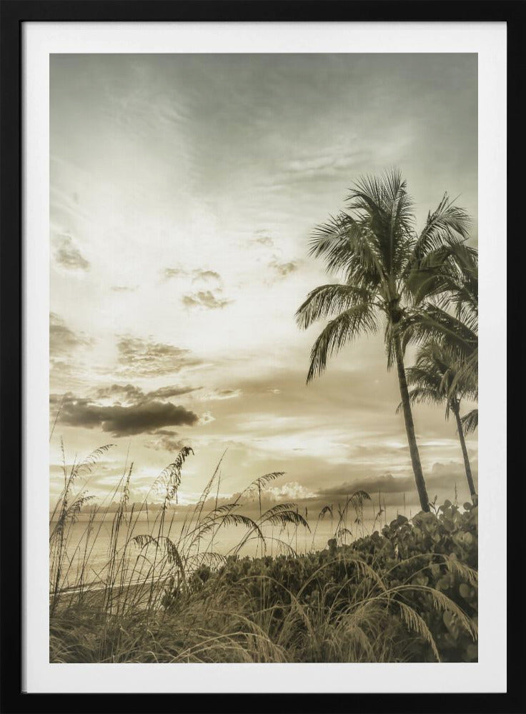 BONITA BEACH Vintage Zonsondergang | Poster