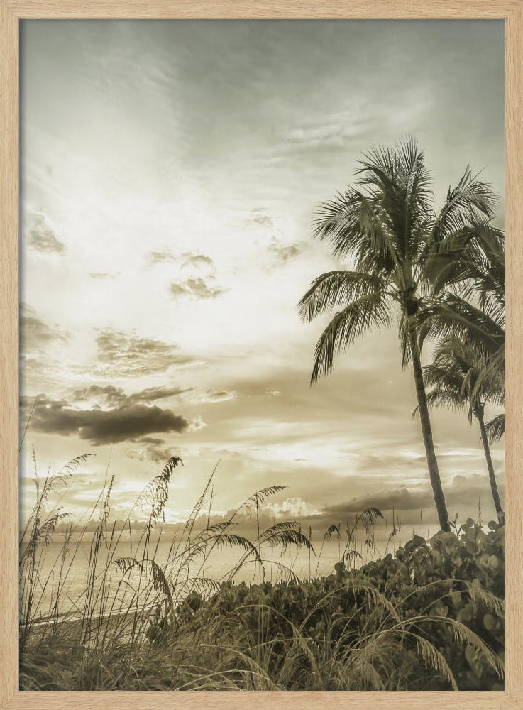 BONITA BEACH Vintage Zonsondergang | Poster