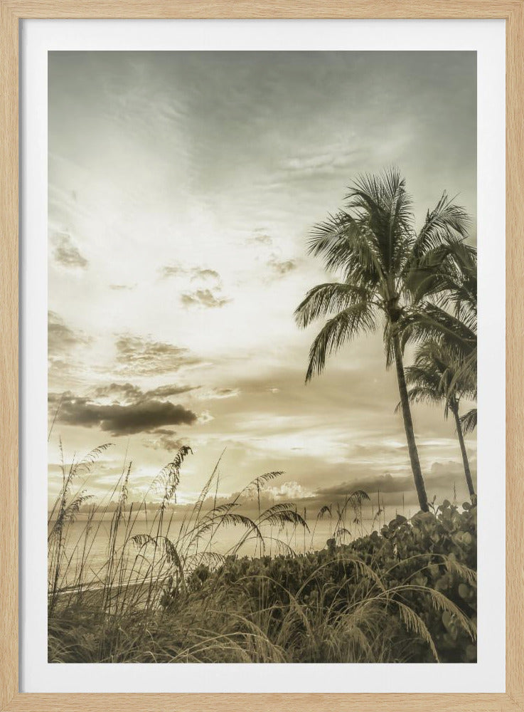 BONITA BEACH Vintage Zonsondergang | Poster