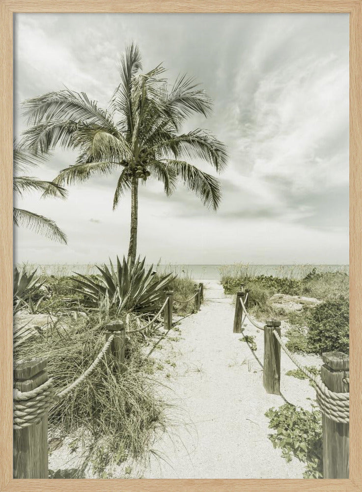 Vintage pad naar het strand | Poster