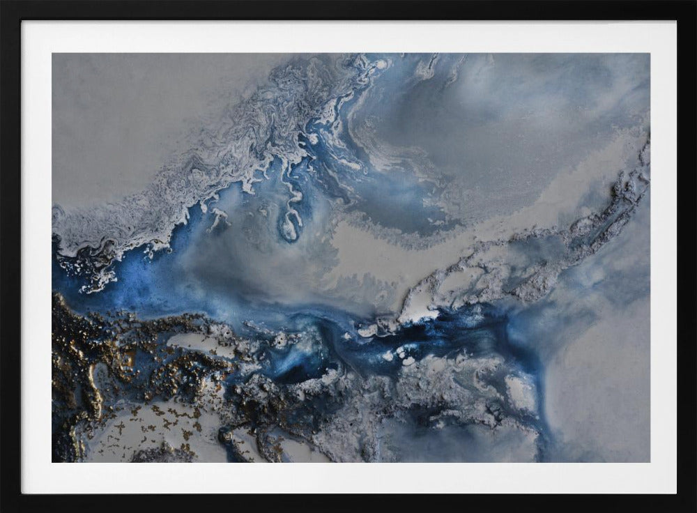 Abstract GRIJSblauw - Arctische wateren | Poster