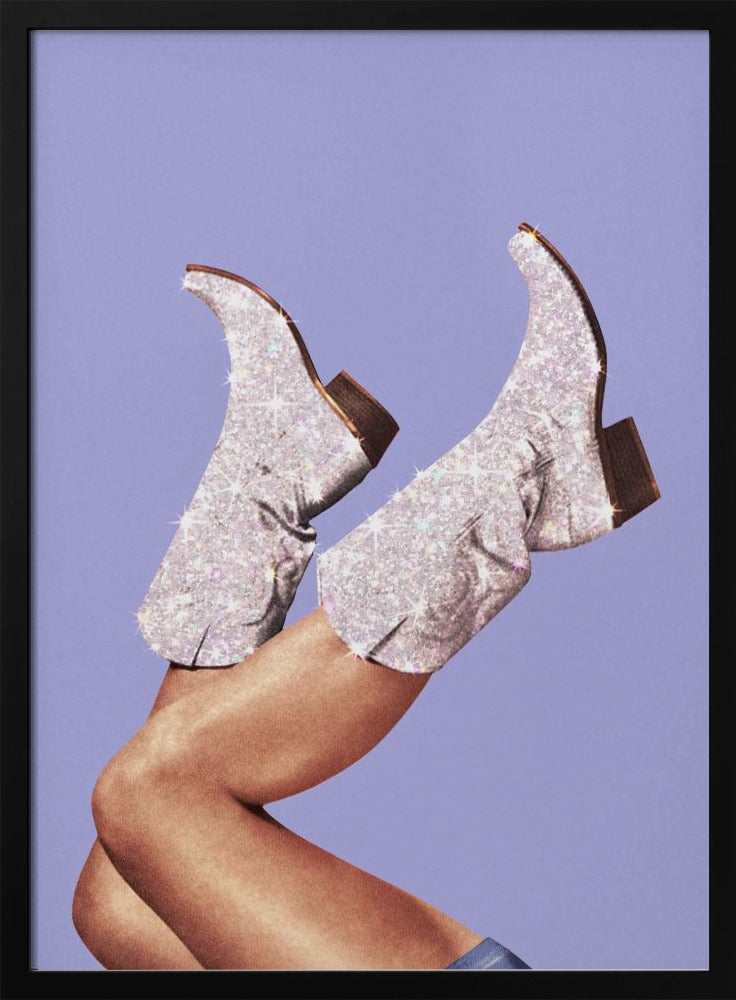 Deze laarzen - Glitter Very Peri Periwinkle | Poster