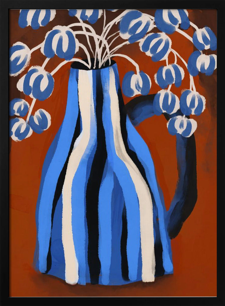 Gestreepte vaasbloemen | Poster