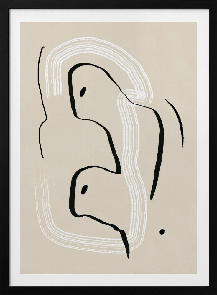 Liggend naakt lijnkunst | Poster
