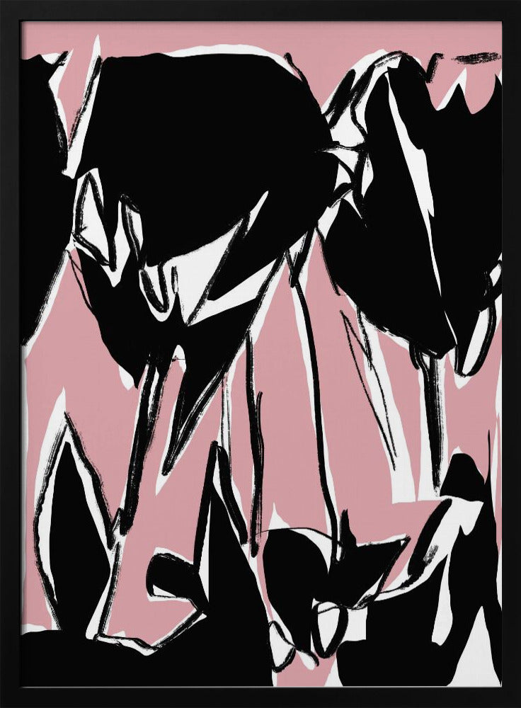 Zwarte roze tulpen | Poster