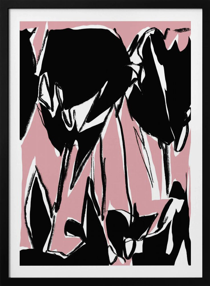 Zwarte roze tulpen | Poster