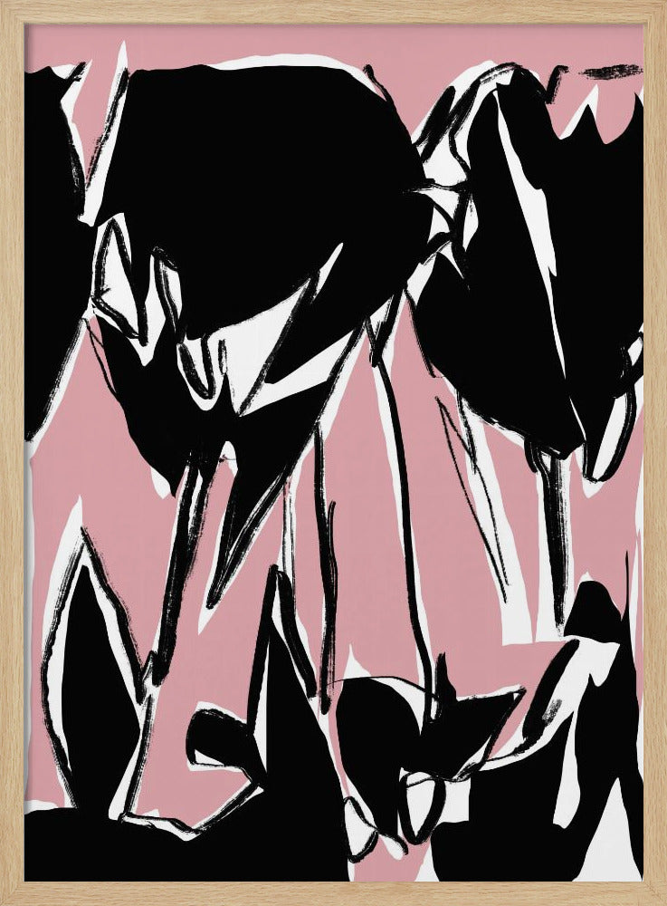 Zwarte roze tulpen | Poster