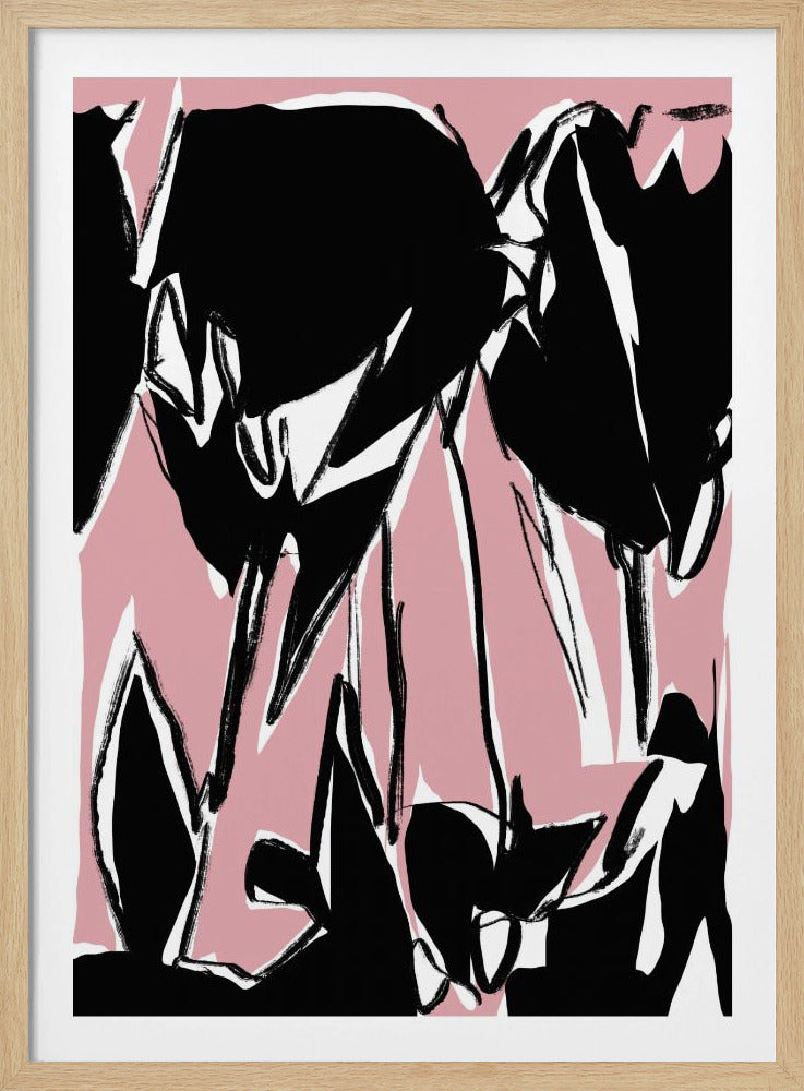 Zwarte roze tulpen | Poster