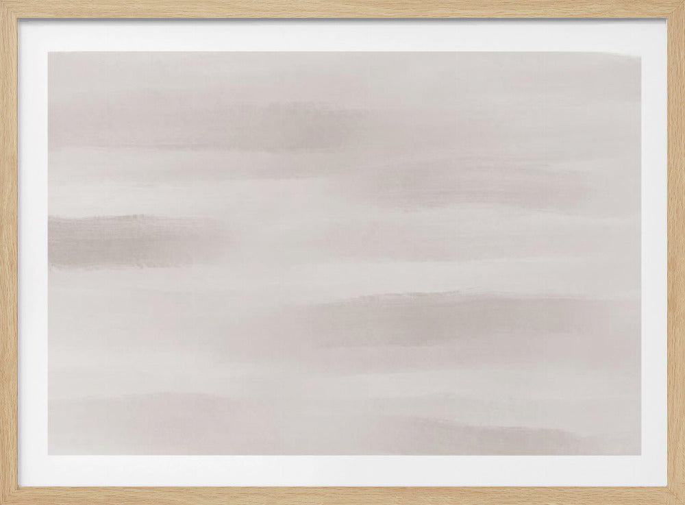 Zachte beige en grijze horizontale penseelstreken | Poster