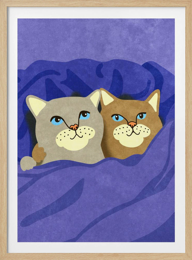Katten in bed | Poster