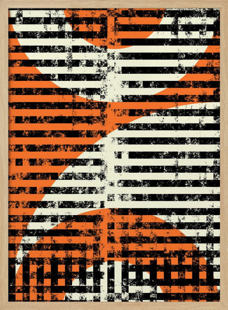 Gestreepte geometrische stroom | Poster