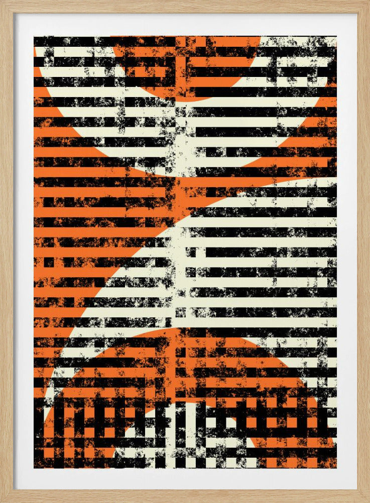 Gestreepte geometrische stroom | Poster