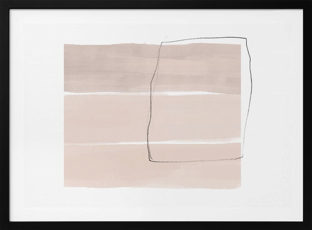 Zachte beige tinten met horizontale banden | Poster