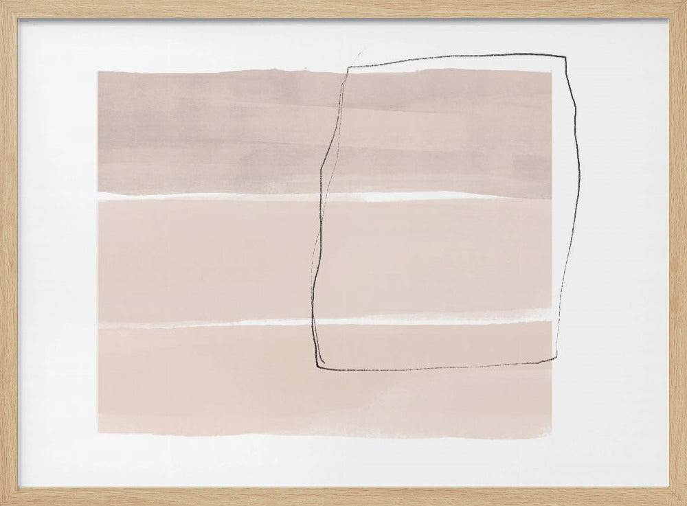 Zachte beige tinten met horizontale banden | Poster