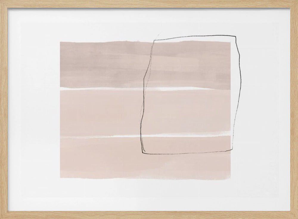 Zachte beige tinten met horizontale banden | Poster