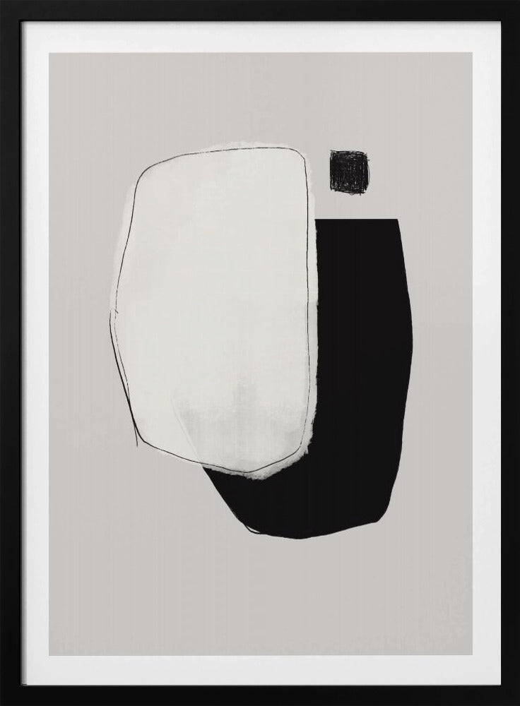 Monochrome vormen en negatieve ruimte | Poster