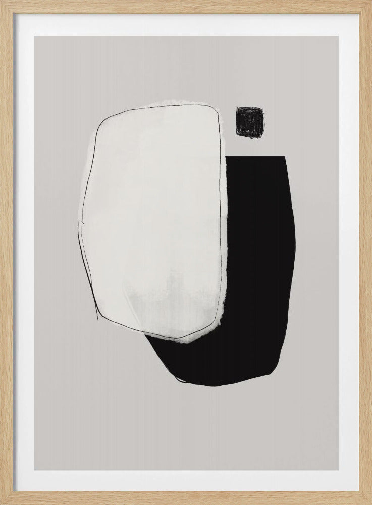 Monochrome vormen en negatieve ruimte | Poster