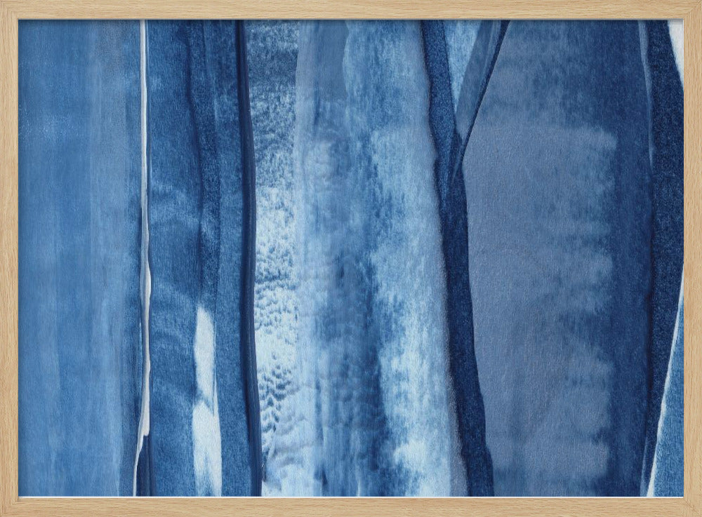 Blauwe lijnen en tinten | Poster