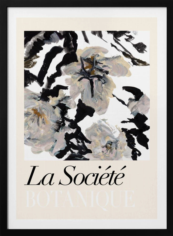 La Société Botanique Zwarte en witte en crèmekleurige bloemen 2 | Poster