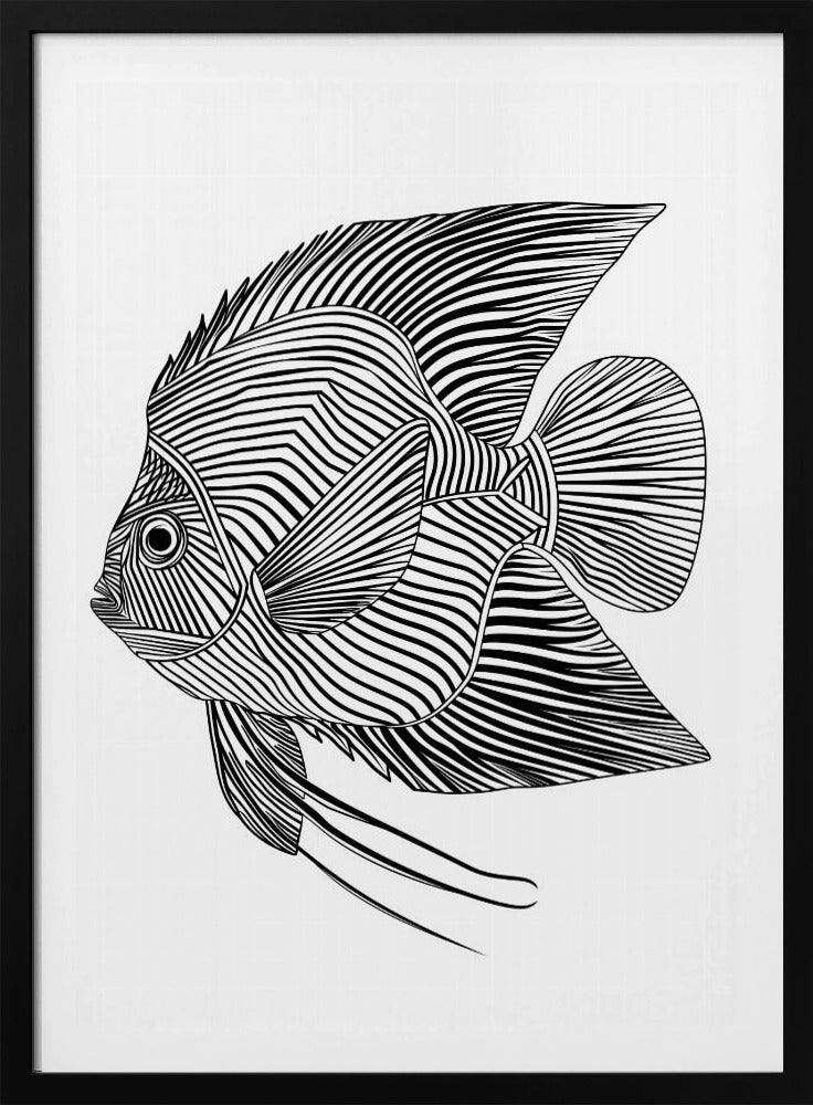 Lijnenkunst Vis | Poster