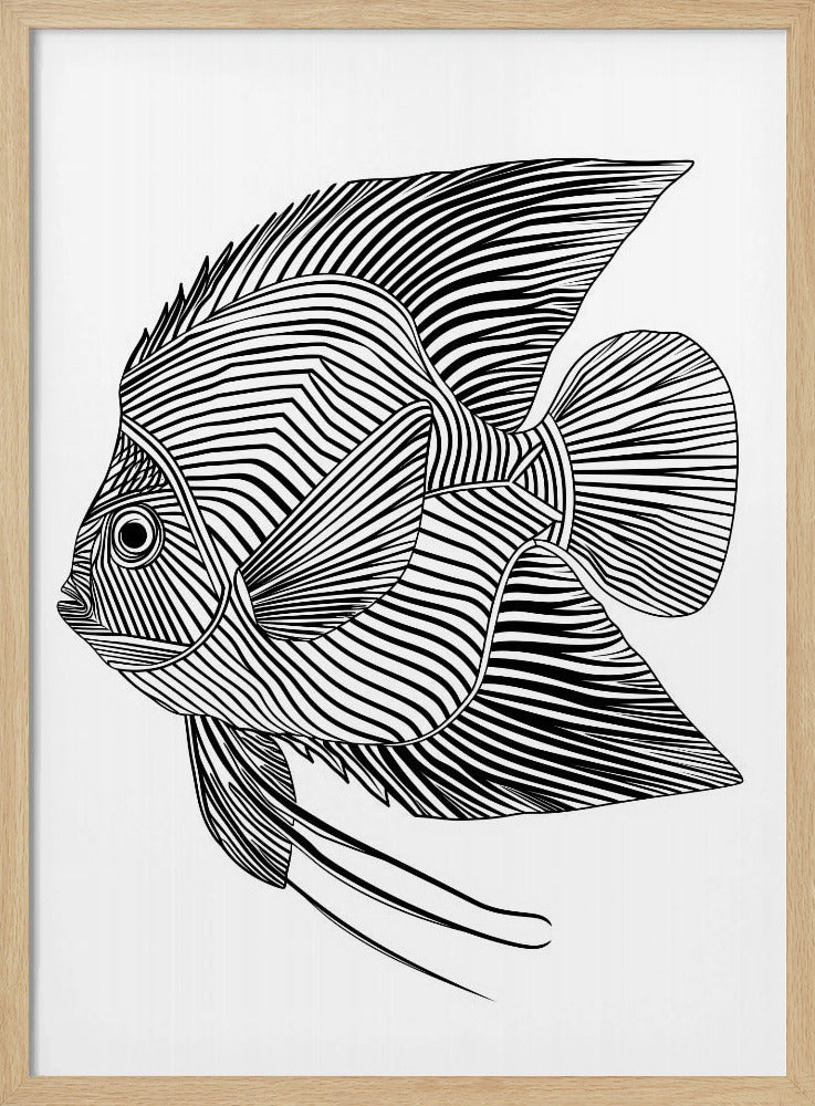 Lijnenkunst Vis | Poster