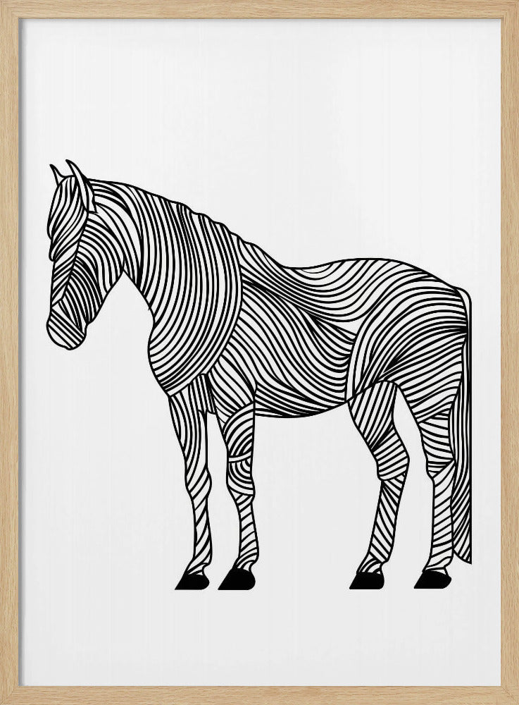 Lijnenkunst Paard | Poster