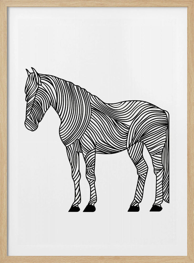 Lijnenkunst Paard | Poster