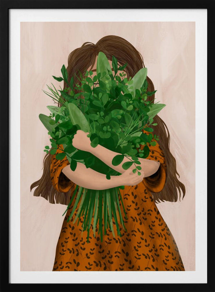 Meisje met boeket | Poster