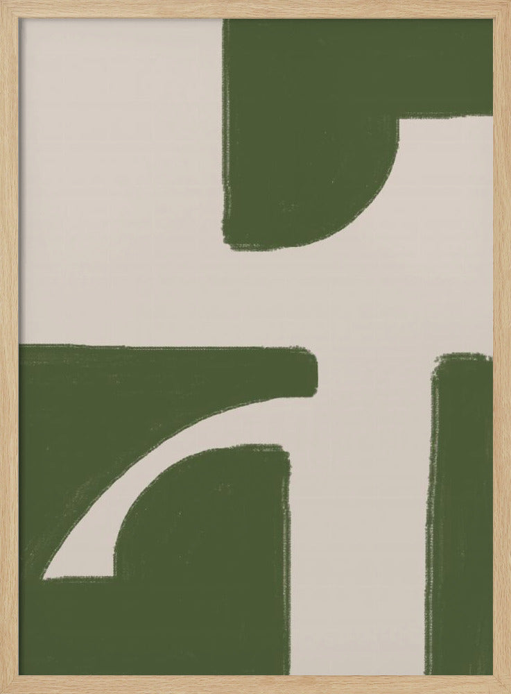 Groene geometrische stroom | Poster