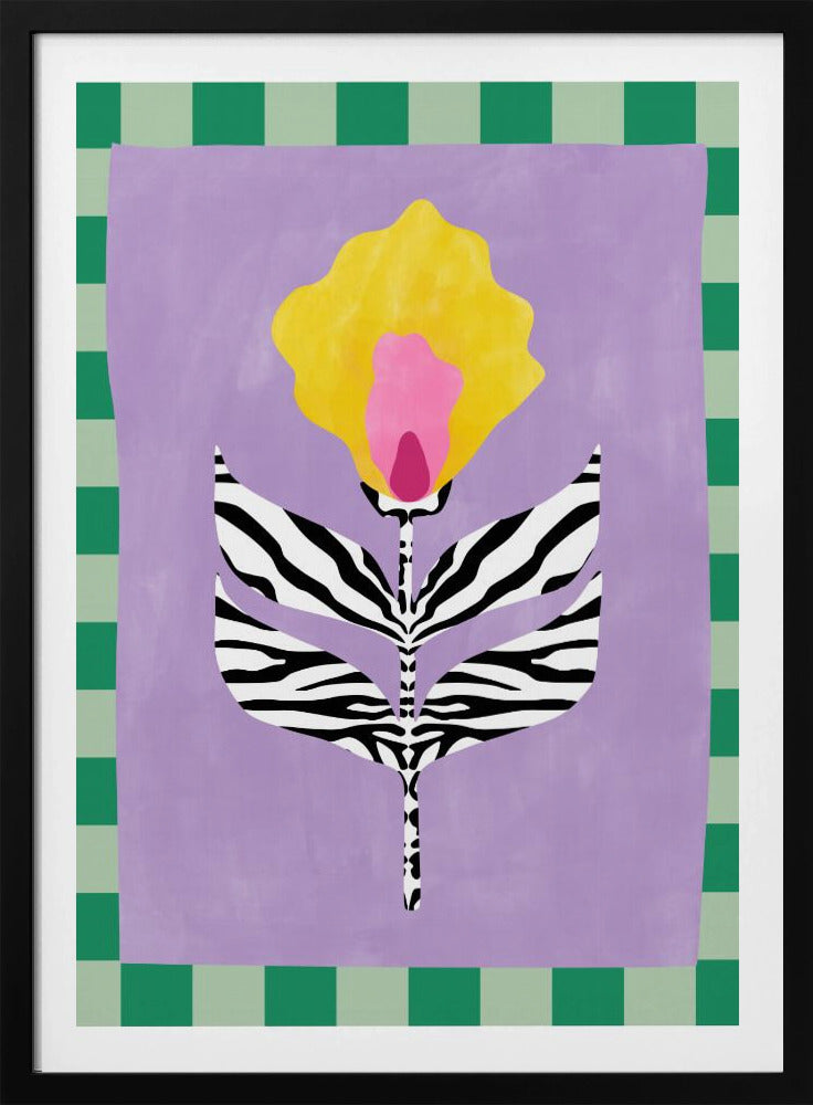 Bloem met zebrapatroonbladeren | Poster