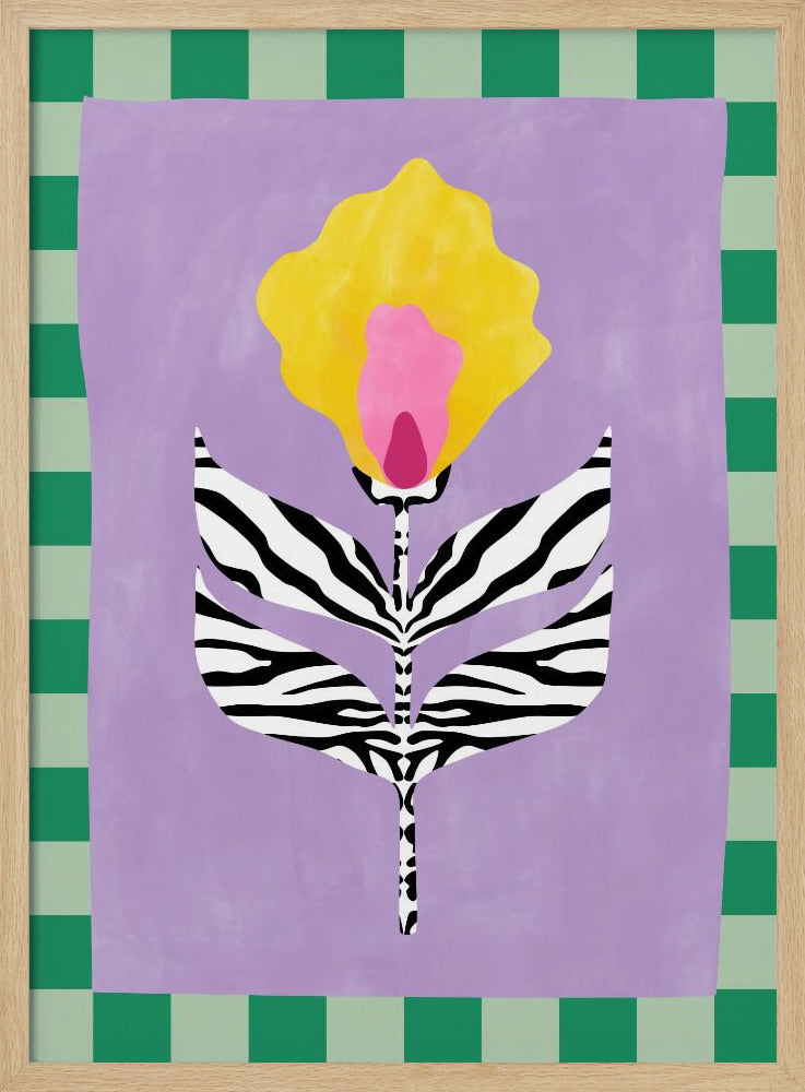 Bloem met zebrapatroonbladeren | Poster