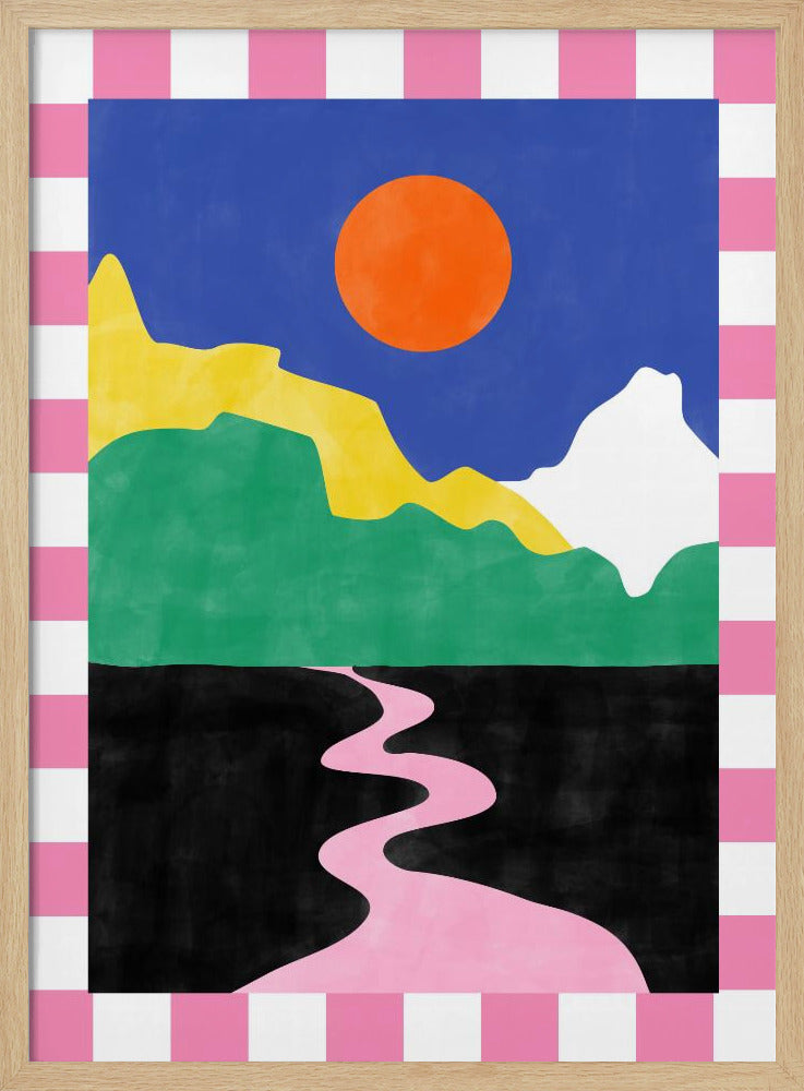 Minimalist Landscape with Vibrant Colors | Poster