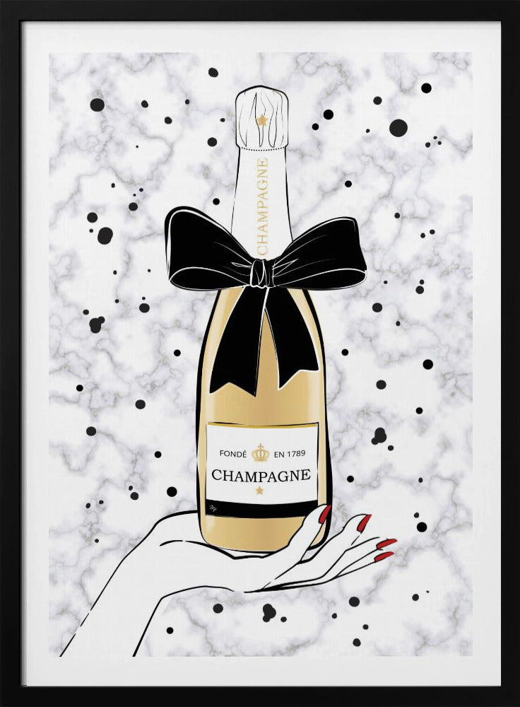 Champagne vasthouden | Poster