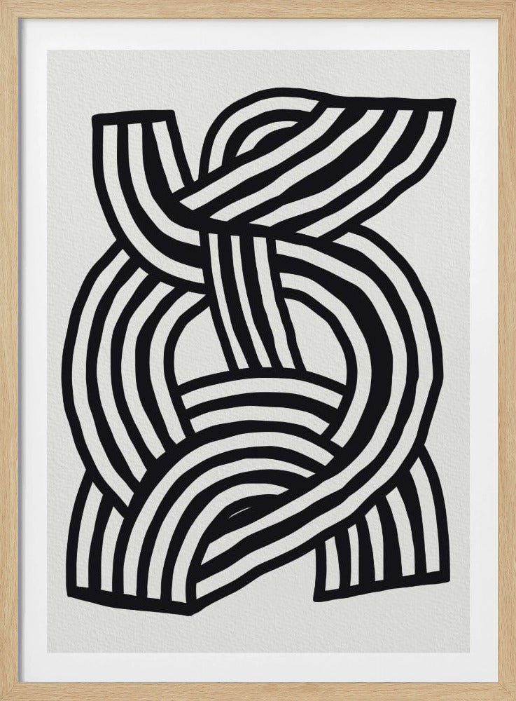 Mid-Century Modern Abstract Lijnkunst Schilderij | Poster