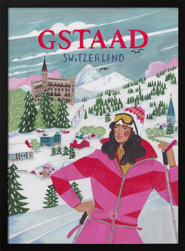 Reisposter Vrouw in Gstaad, Zwitserland | Poster
