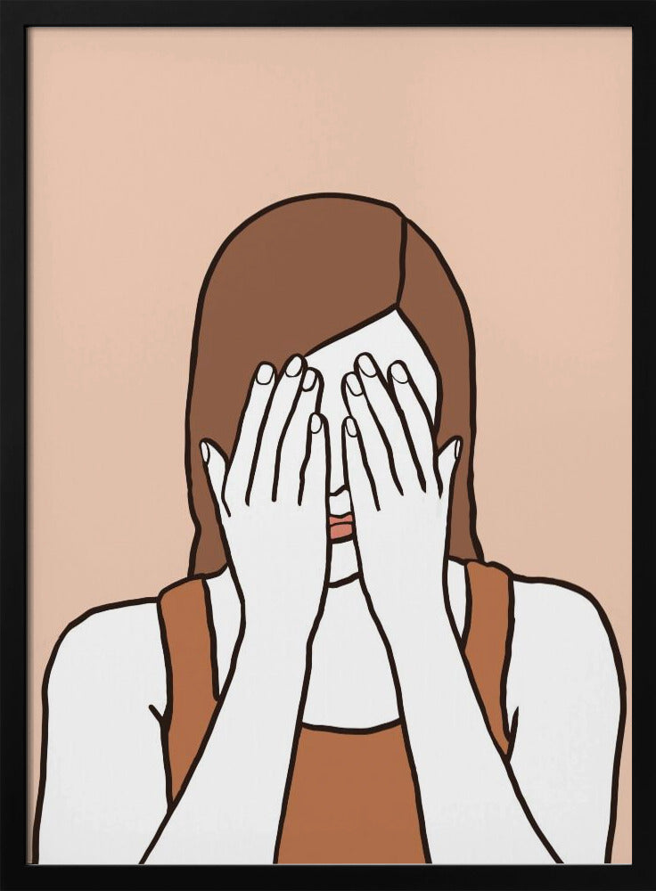 Verlegen vrouw | Poster