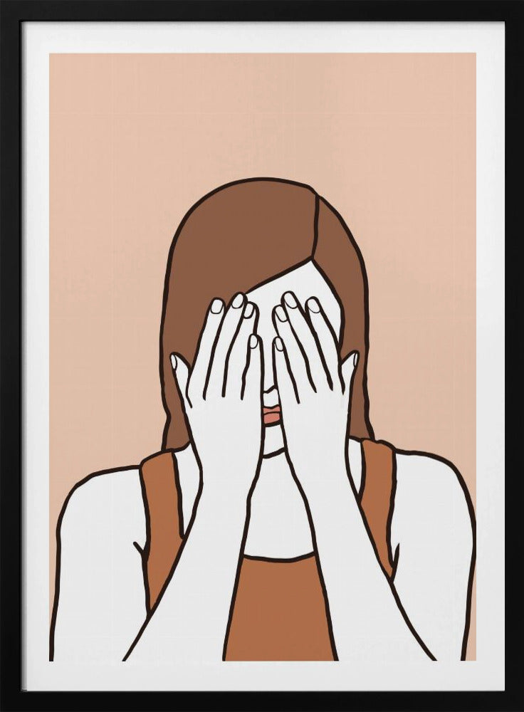 Verlegen vrouw | Poster